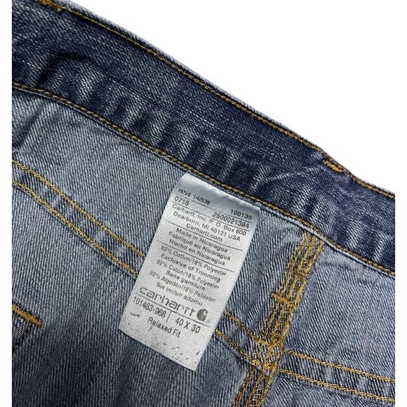 Carhartt Relaxed Fit Ripped & Distressed Designer Denim Pants Jeans Mens 38x30 - Picture 6 of 7